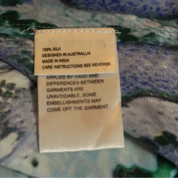 Camilla Los Pozas Short Lace Up Kaftan A Land Of Wonder 100% Silk Revolve Sequin - Picture 13 of 15